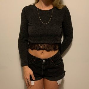 Zara Lace Crop Sweater🌗
